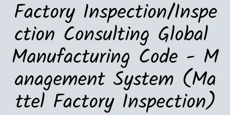 Factory Inspection/Inspection Consulting Global Manufacturing Code - Management System (Mattel Factory Inspection)
