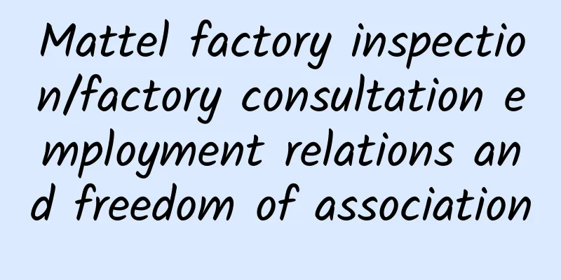 Mattel factory inspection/factory consultation employment relations and freedom of association