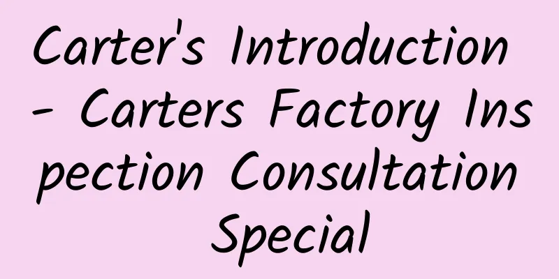 Carter's Introduction - Carters Factory Inspection Consultation Special