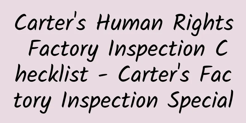 Carter's Human Rights Factory Inspection Checklist - Carter's Factory Inspection Special
