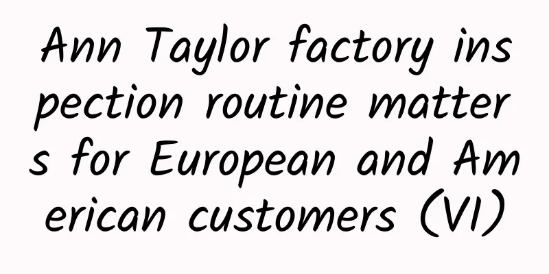 Ann Taylor factory inspection routine matters for European and American customers (VI)