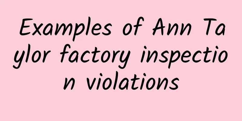 Examples of Ann Taylor factory inspection violations