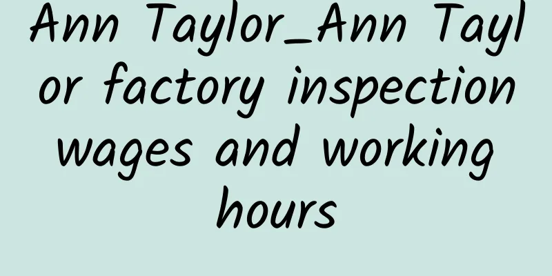 Ann Taylor_Ann Taylor factory inspection wages and working hours