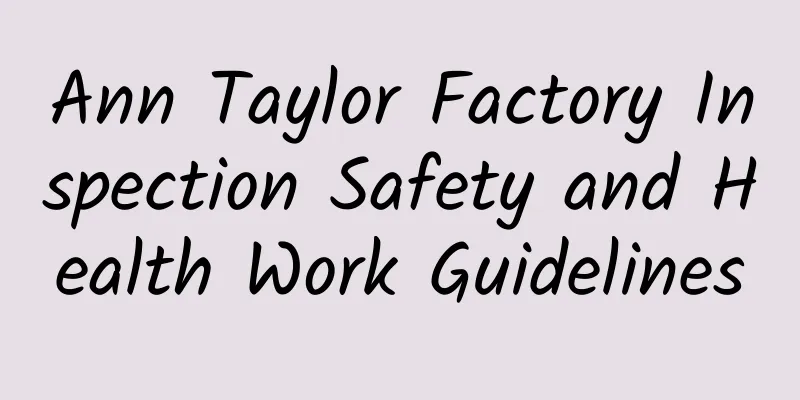 Ann Taylor Factory Inspection Safety and Health Work Guidelines