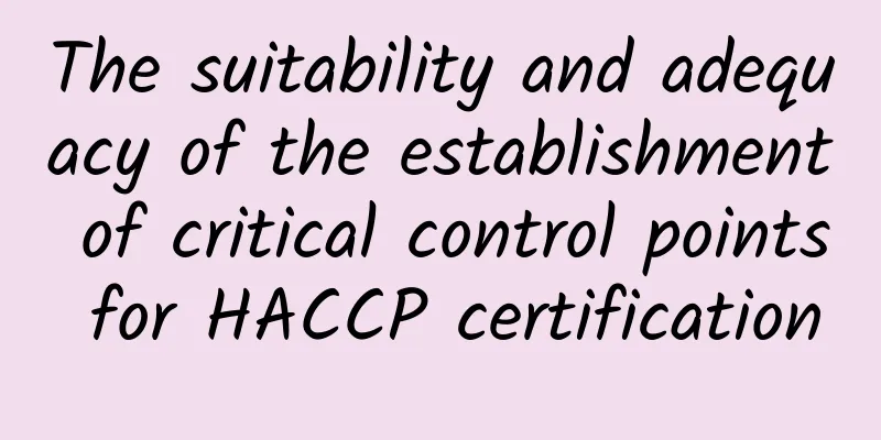 The suitability and adequacy of the establishment of critical control points for HACCP certification