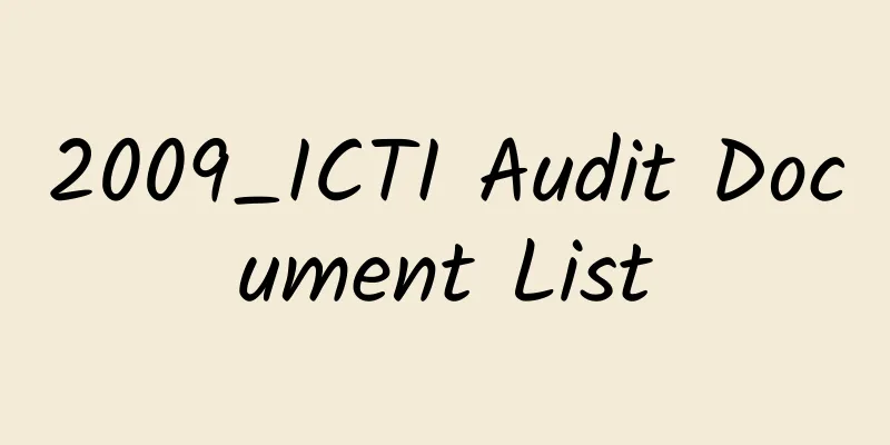 2009_ICTI Audit Document List