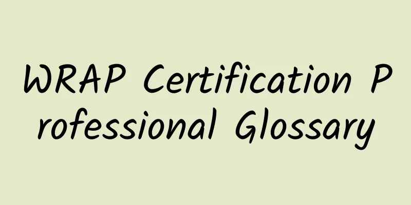 WRAP Certification Professional Glossary