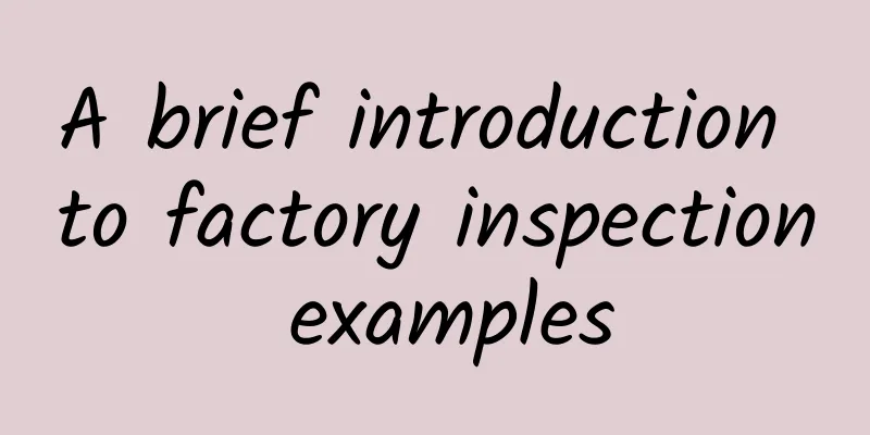 A brief introduction to factory inspection examples