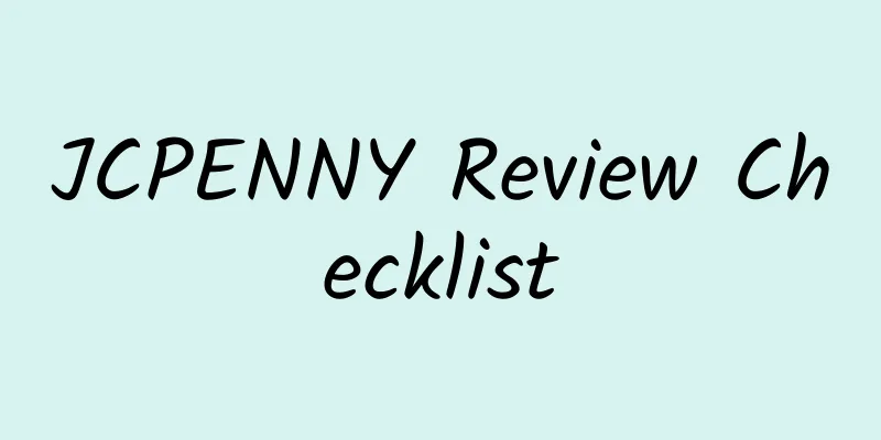 JCPENNY Review Checklist