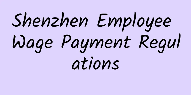 Shenzhen Employee Wage Payment Regulations