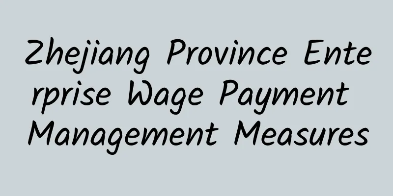 Zhejiang Province Enterprise Wage Payment Management Measures
