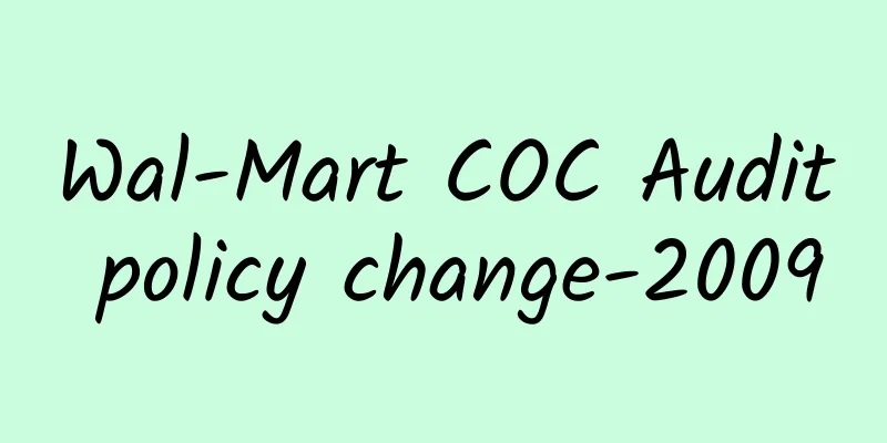 Wal-Mart COC Audit policy change-2009